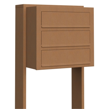 Cassetta postale in serie Cube for Three in Ruggine