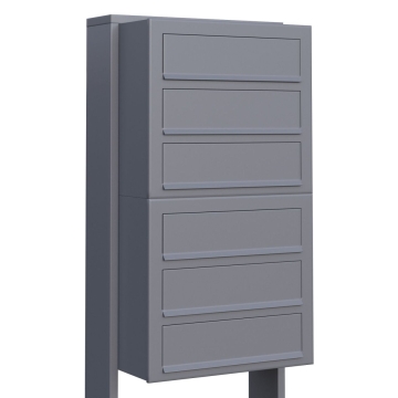 Cassetta postale in serie Cube for Six in Grigio metallizzato