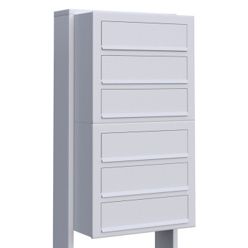 Cassetta postale in serie Cube for Six in Bianco