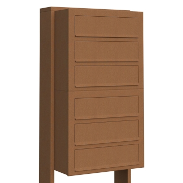 Cassetta postale in serie Cube for Six in Ruggine