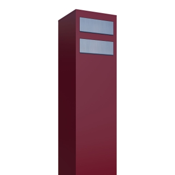 Cassetta postale in serie Monolith for Two in Rosso con ribaltina in acciaio inox