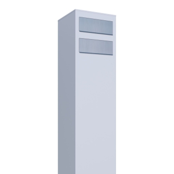 Cassetta postale in serie Monolith for Two in Bianco con ribaltina in acciaio inox