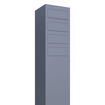 Cassetta postale in serie Monolith for Four in Grigio metallizzato