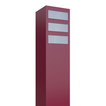 Cassetta postale in serie Monolith for Three in Rosso con ribaltina in acciaio inox