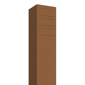Cassetta postale in serie Monolith for Three in Ruggine