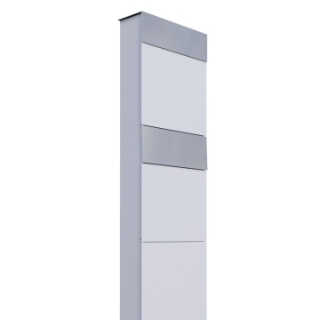Cassetta postale in serie The Box for Two in Bianco con ribaltina in acciaio inox