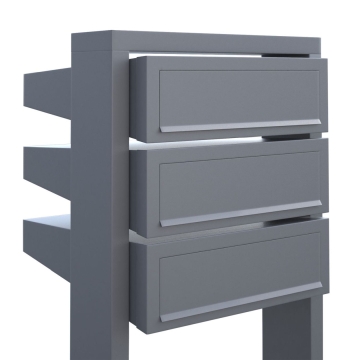 Cassetta postale in serie Stairs for Three in Grigio metallizzato