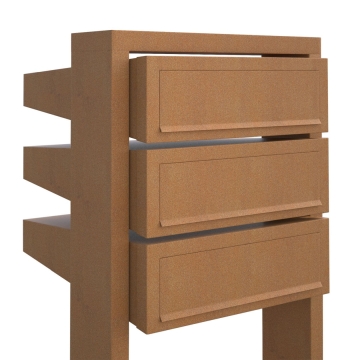 Cassetta postale in serie Stairs for Three in Ruggine