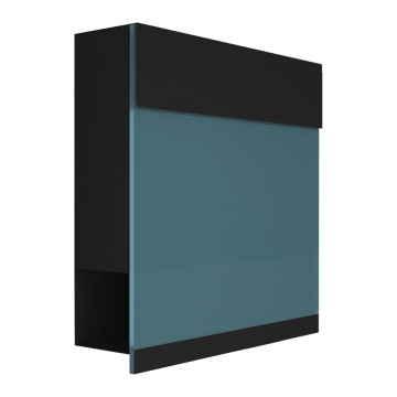 Cassetta postale Manhattan Special Blue Nero con piastra in acrilico blu