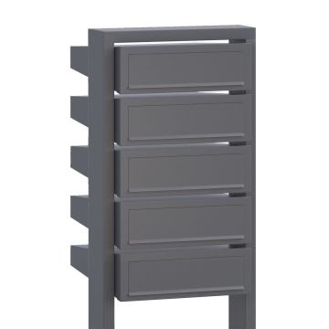 Cassetta postale in serie Stairs for Five in Grigio metallizzato