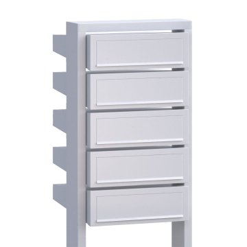 Cassetta postale in serie Stairs for Five in Bianco