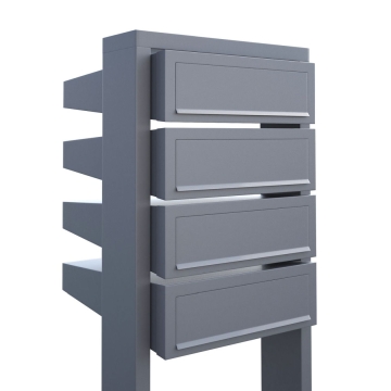 Cassetta postale in serie Stairs for Four in Grigio metallizzato