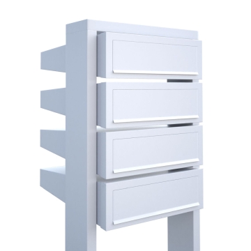 Cassetta postale in serie Stairs for Four in Bianco