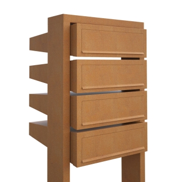 Cassetta postale in serie Stairs for Four in Ruggine