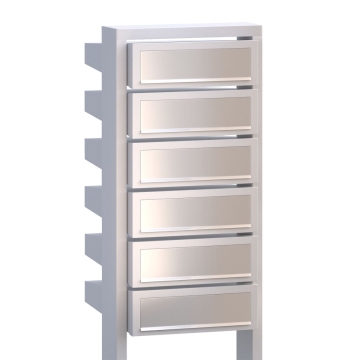 Cassetta postale in serie Stairs for Six in Bianco con ribaltina in acciaio inox