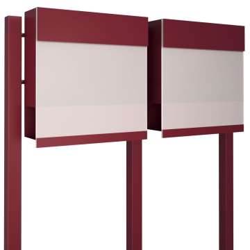 Cassetta postale in serie Manhattan Special White for Two in Rosso con piastra