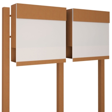 Cassetta postale in serie Manhattan Special White for Two Ruggine con piastra