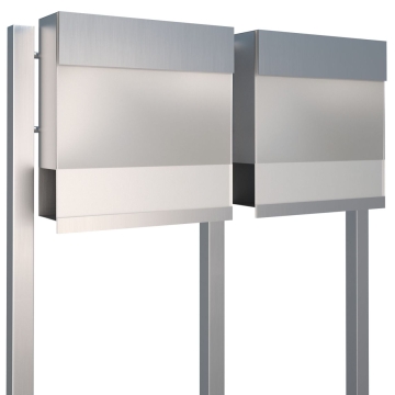 Cassetta postale in serie Manhattan Special White  for Two Acciaio inossidabile con piastra