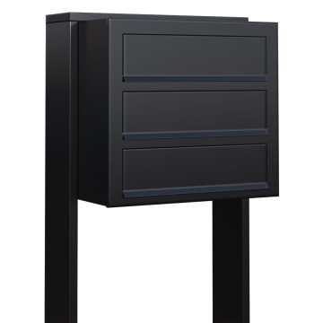 Cassetta postale in serie Cube for Three in Nero
