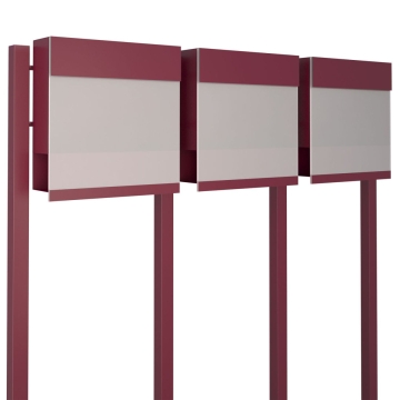 Cassetta postale in serie Manhattan Special White for Three Rosso con piastra