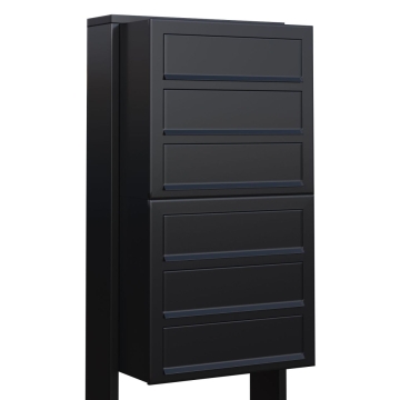 Cassetta postale in serie Cube for Six in Nero