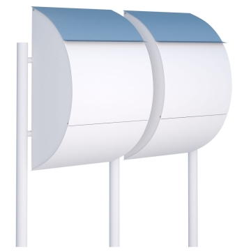 Cassetta postali in serie Jumbo for Two Bianca con ribaltina in acciaio inox