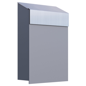 Cassetta postale Baby Box Grigio metallizzato con ribaltina in acciaio inox