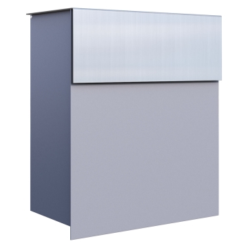 Cassetta postale Alto Grigio metallizzato con ribaltina in acciaio inox