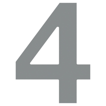 Numero Civico ''4'' Grigio metallizzato