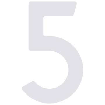 Numero Civico - autoadesivo "5" - 76 mm in bianco