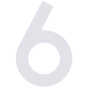 Numero Civico - autoadesivo "6" - 76 mm in bianco