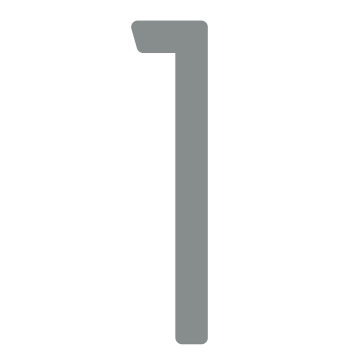 Numero Civico '' 1 '' - 152 mm in grigio metallico