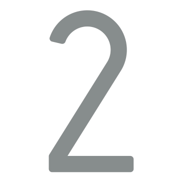 Numero Civico  moderno '' 2 '' - 152 mm in grigio metallico