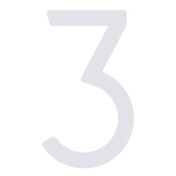 Numero Civico moderno '' 3 '' - 152 mm in bianco
