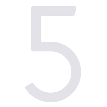 Numero Civico moderno '' 5 '' - 152 mm in bianco