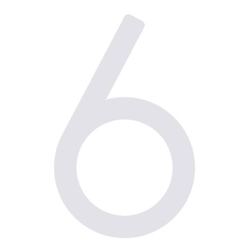 Numero Civico moderno '' 6 '' - 152 mm in bianco