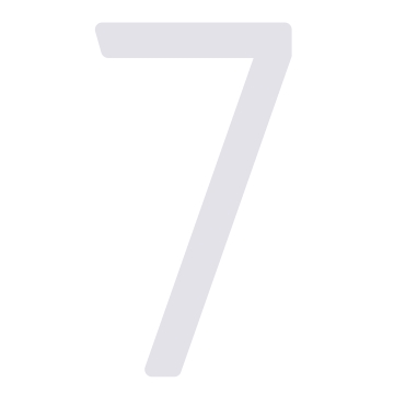 Numero Civico  moderno '' 7 '' - 152 mm in bianco