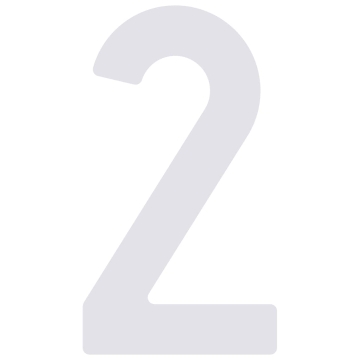 Numero Civico - autoadesivo  "2" - 40 mm in bianco
