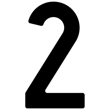 Numero Civico - autoadesivo "2" - 40 mm in nero