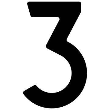 Numero Civico - autoadesivo "3" - 40 mm in nero