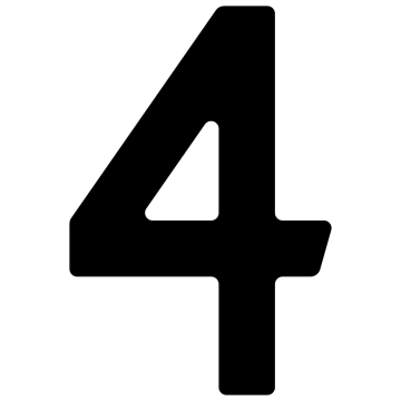 Numero Civico - autoadesivo "4" - 40 mm in nero