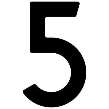Numero Civico - autoadesivo "5" - 40 mm in nero