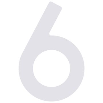 Numero Civico - autoadesivo "6" - 40 mm in bianco