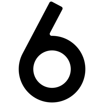 Numero Civico - autoadesivo "6" - 40 mm in nero