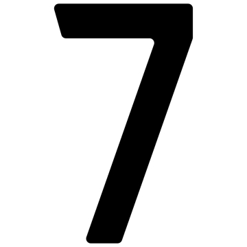 Numero Civico - autoadesivo "7" - 40 mm in nero