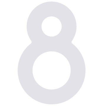 Numero Civico - autoadesivo "8" - 40 mm in bianco