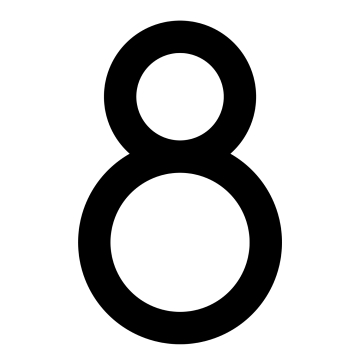 Numero Civico - autoadesivo "8" - 152 mm in nero