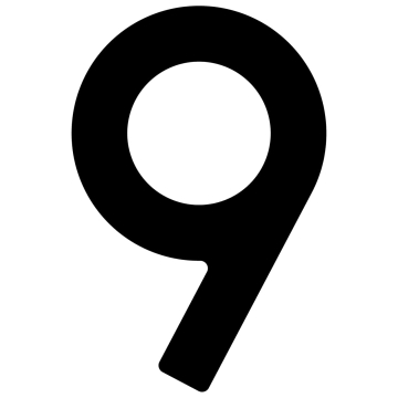 Numero Civico - autoadesivo "9" - 40 mm in nero