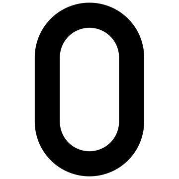 Numero Civico - autoadesivo "0" - 40 mm in nero