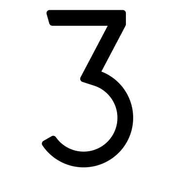 Numero Civico - autoadesivo "3" - 152 mm in nero
